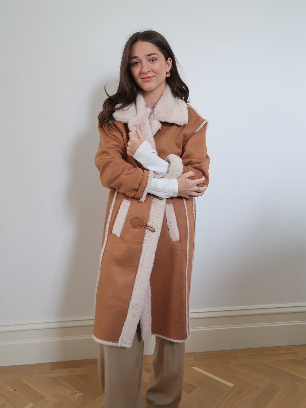 FAUX FUR COAT - MARRON CLAIR 66837