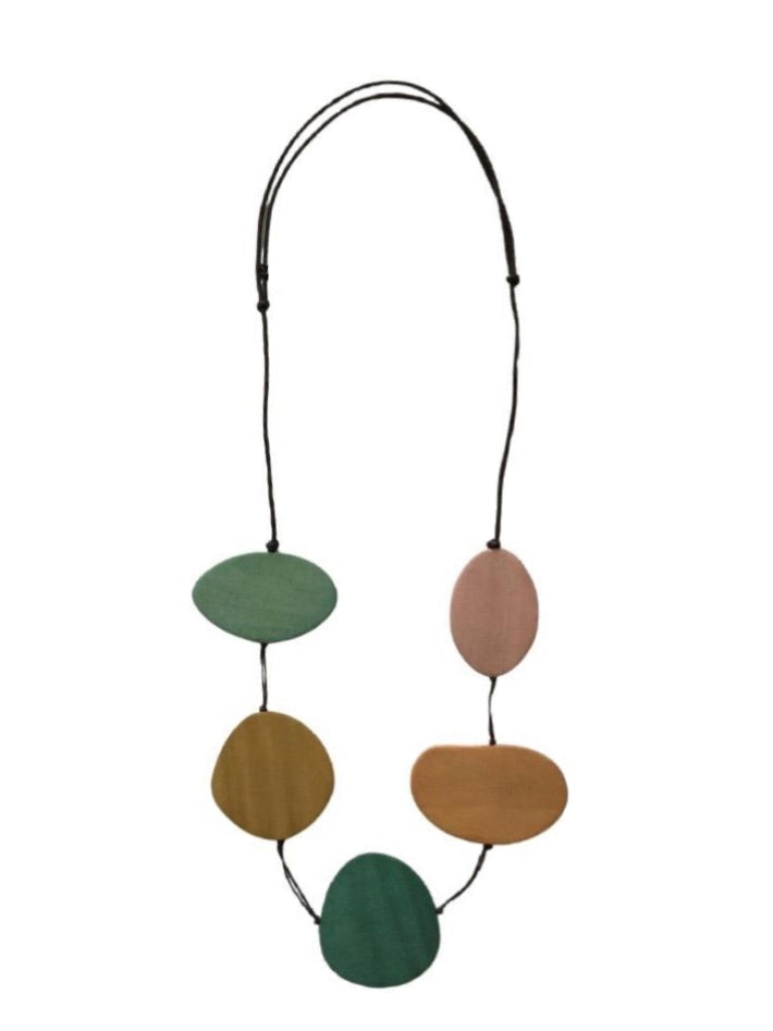 5 Wooden Beads Necklace Multi-Colour n6-2314