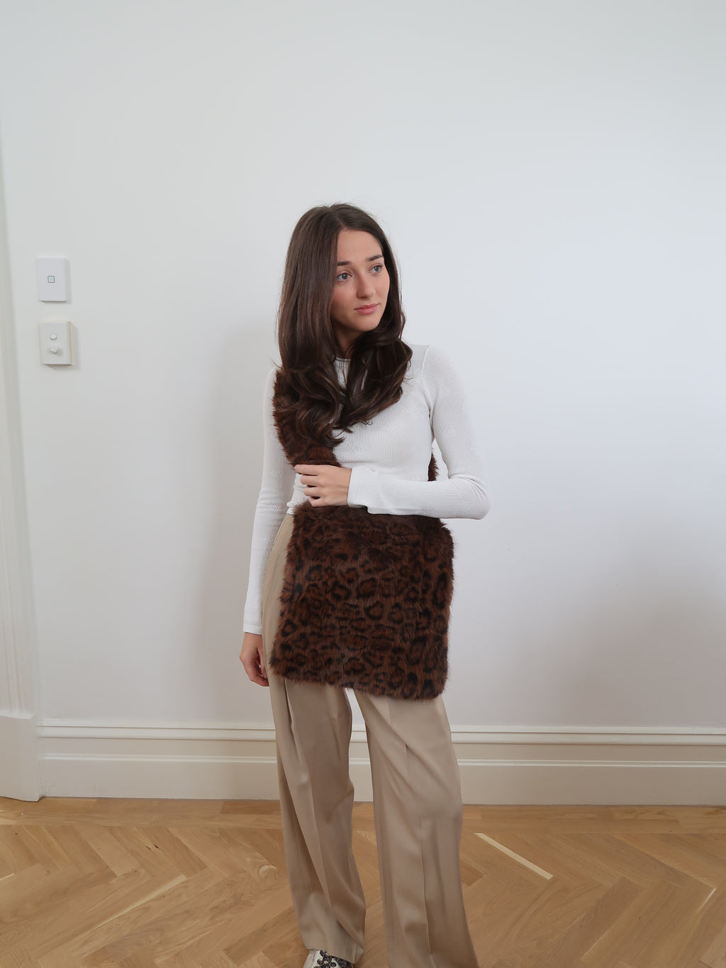 FAUX FUR BAG - BROWN BG0264