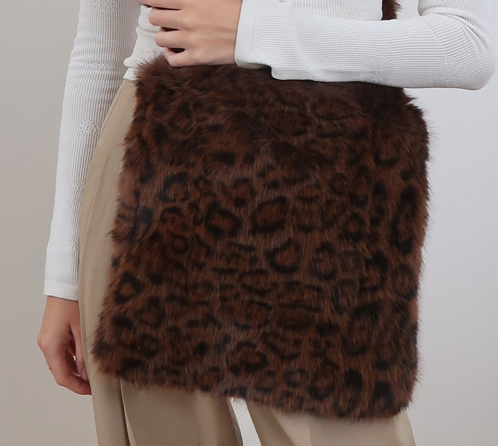 FAUX FUR BAG - BROWN BG0264
