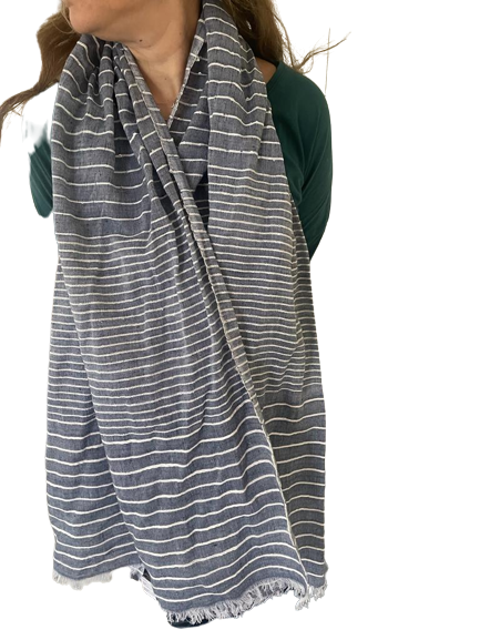 Glitter Effect, Cotton Yarn Dyed Scarf 15003
