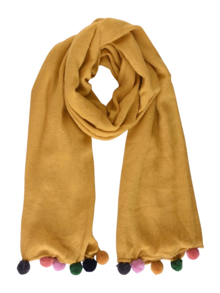 Multicolour Pom Pom Soft Scarf - 56647