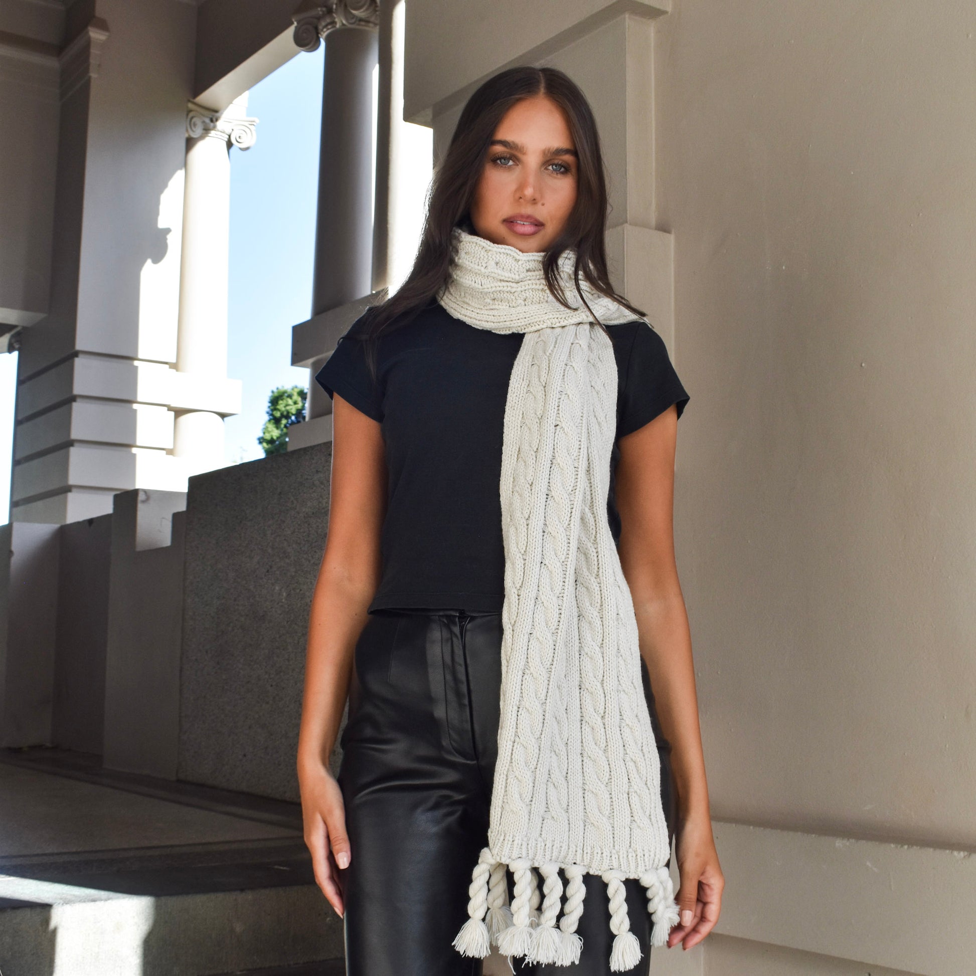 Pre-Order Knitted Plain Winter Scarf Narrow 332722