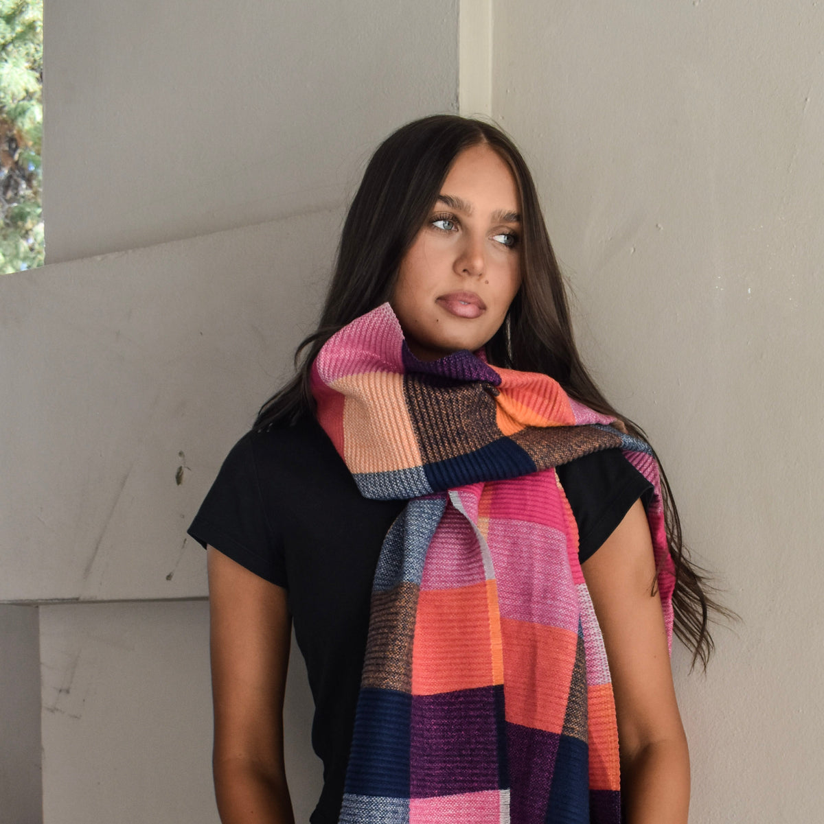 Overlapping Checkers Winter Scarf PWS1806