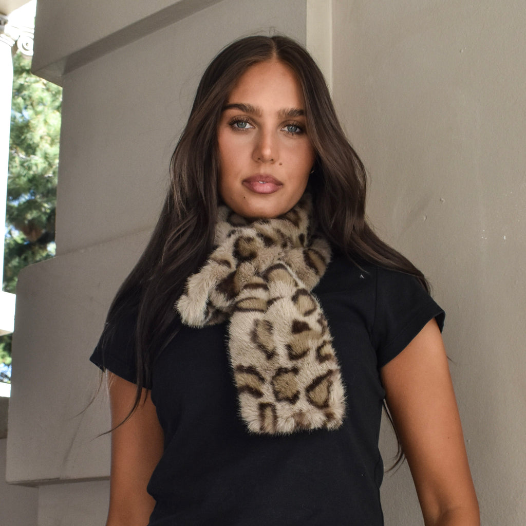 PRE-ORDER Faux Fur Leopard Necktie 332766