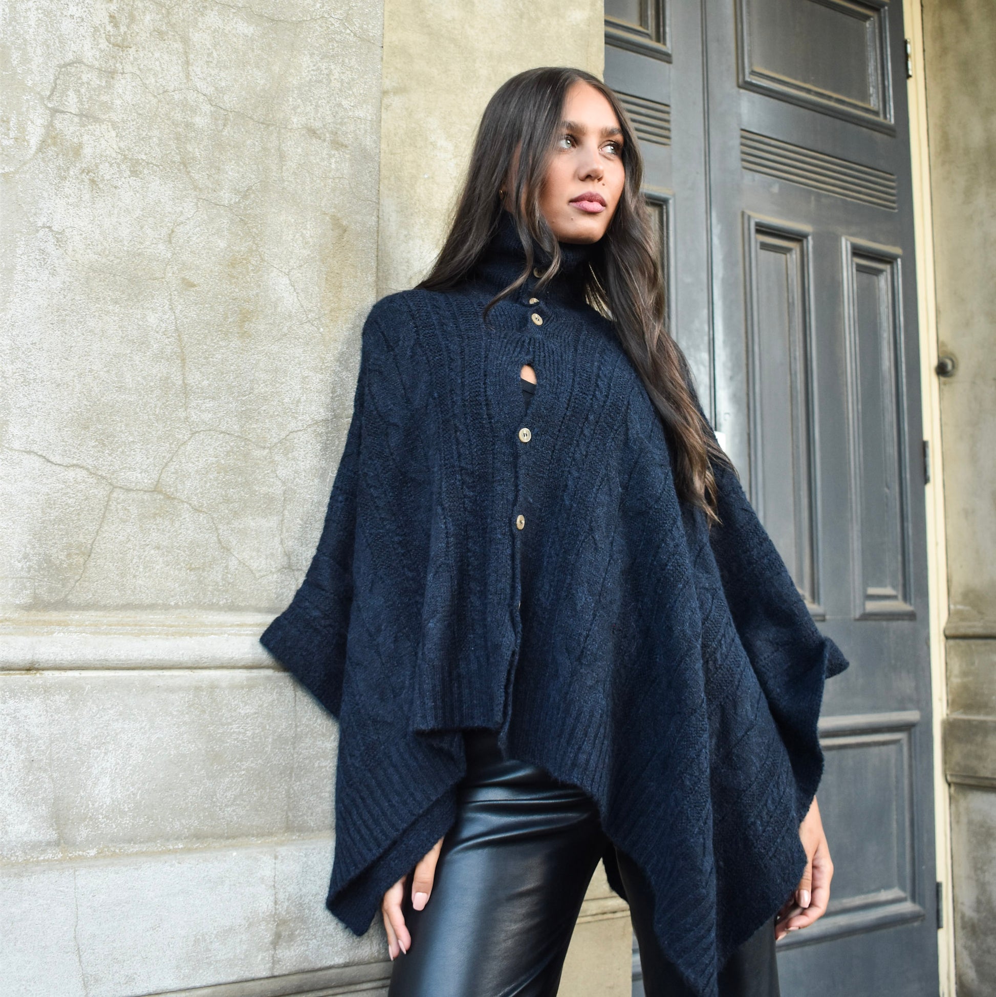 Pre-Order Poncho with Buttons 332769