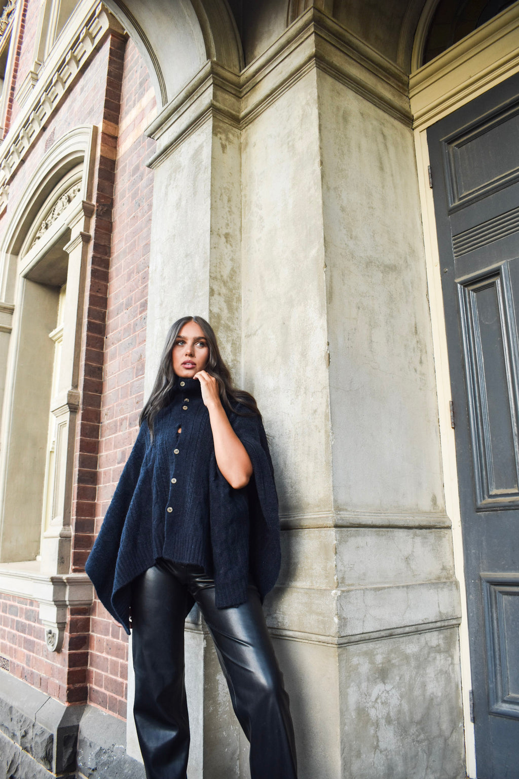 Pre-Order Poncho with Buttons 332769