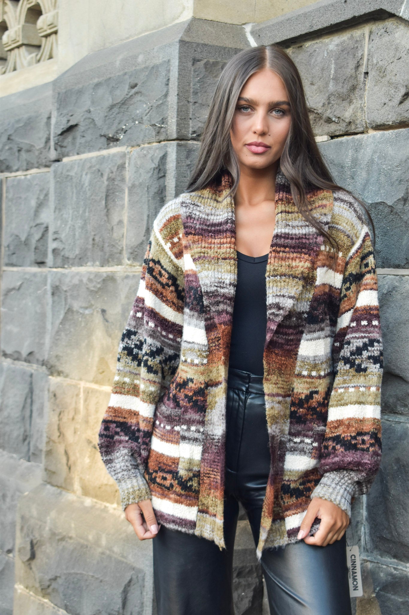 Pre-Order Knitted Striped Cardigan 25125