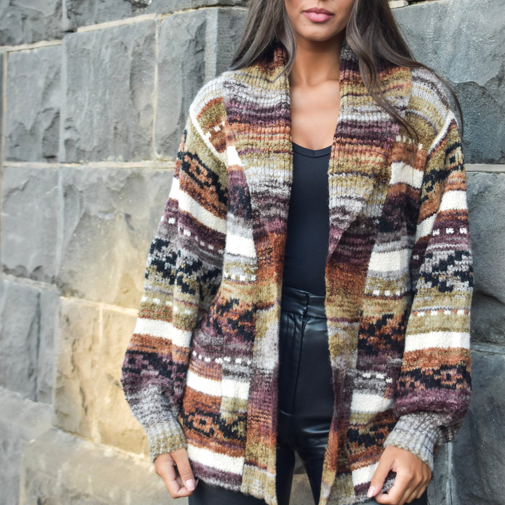 Pre-Order Knitted Striped Cardigan 25125