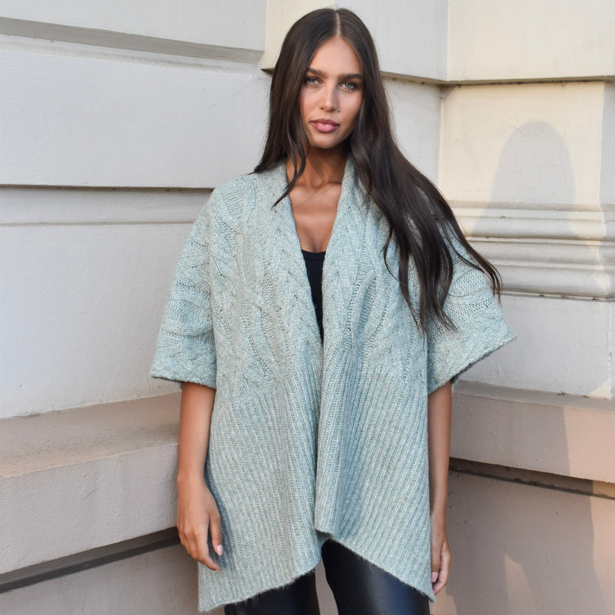 Knitted Cardigan or Open Poncho - LWK25143