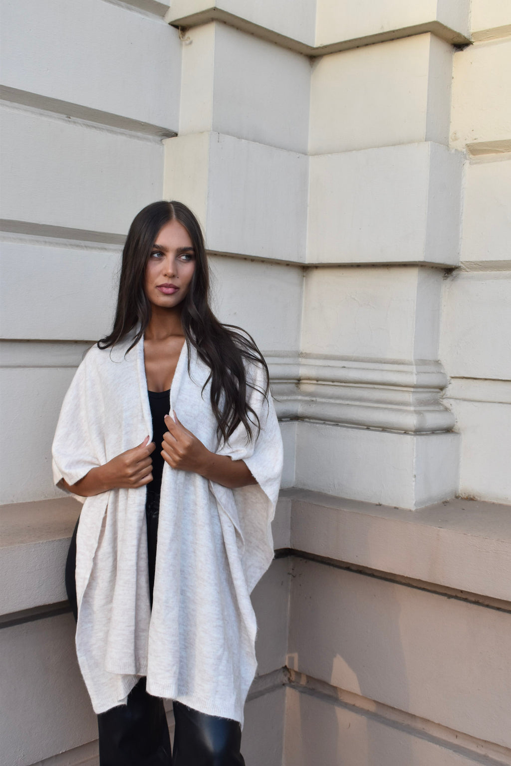 Long Line Wrap Poncho Style - TS2356