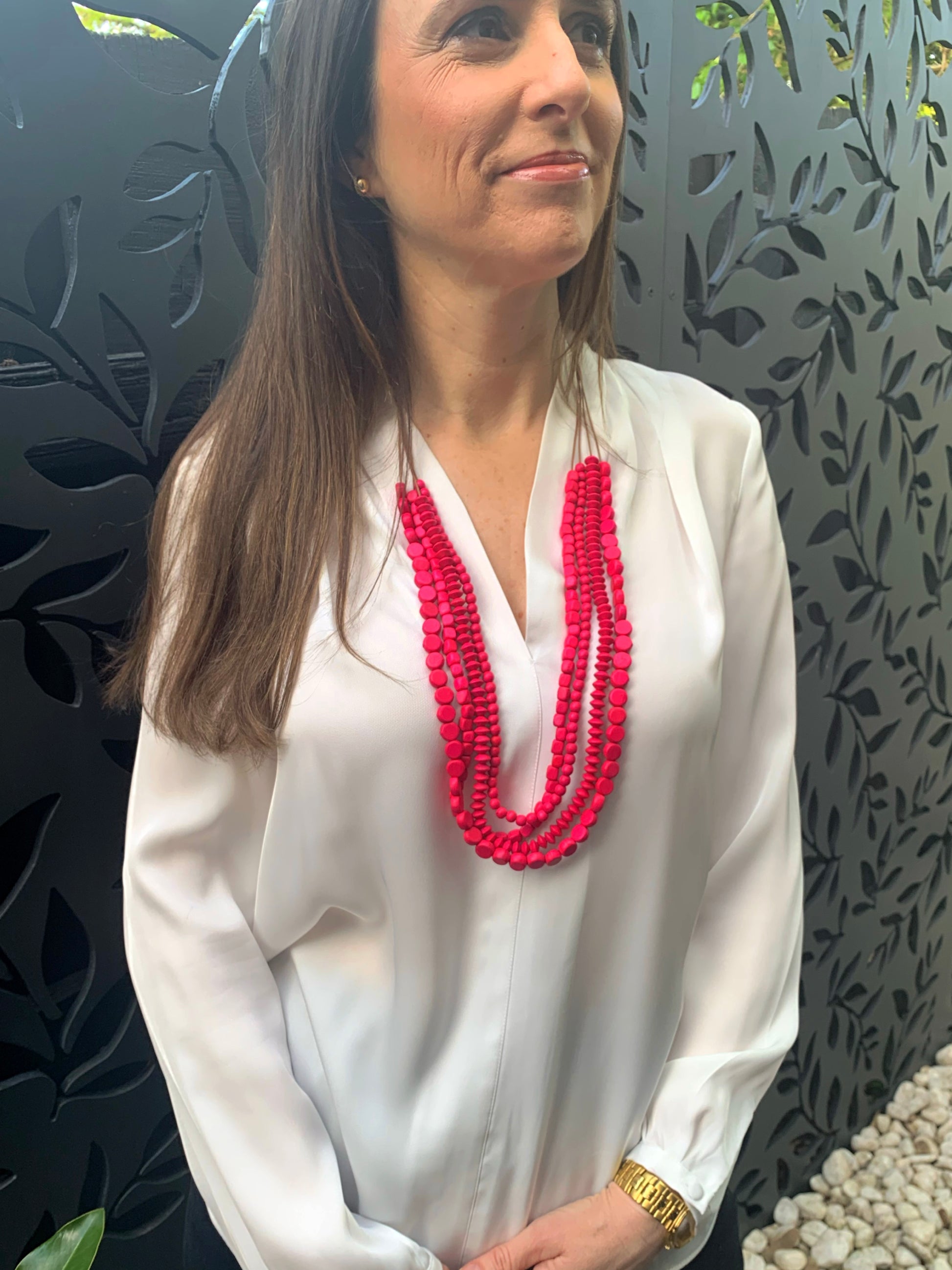 Multi-Layered Wooden Beads Necklace N6-5758