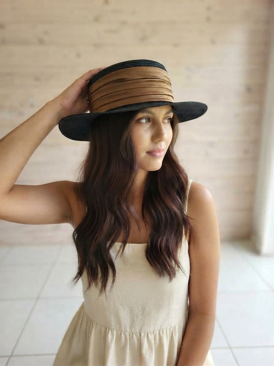 Ribboned Summer Hat - 7243