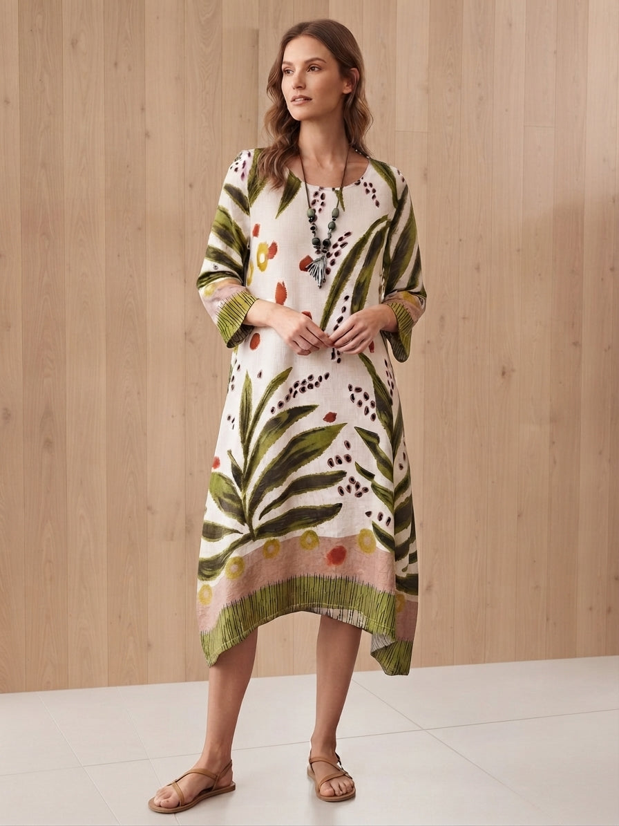 PRE-ORDER Abstract Floral Dress B-044