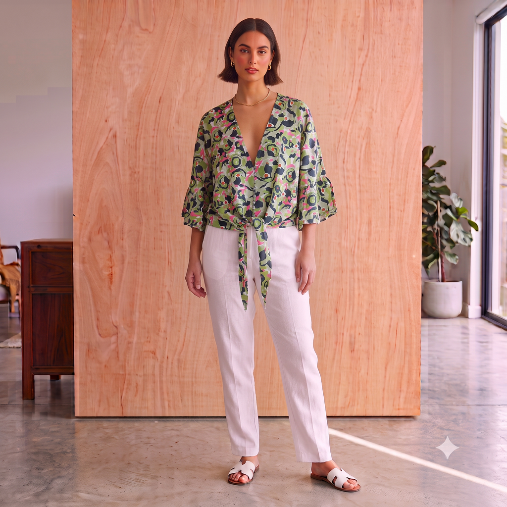 Cute Tie Up Front Top - 65877