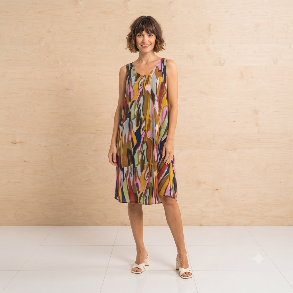 PRE-ORDER Printed Singlet Dress Viscose - 65862-1352
