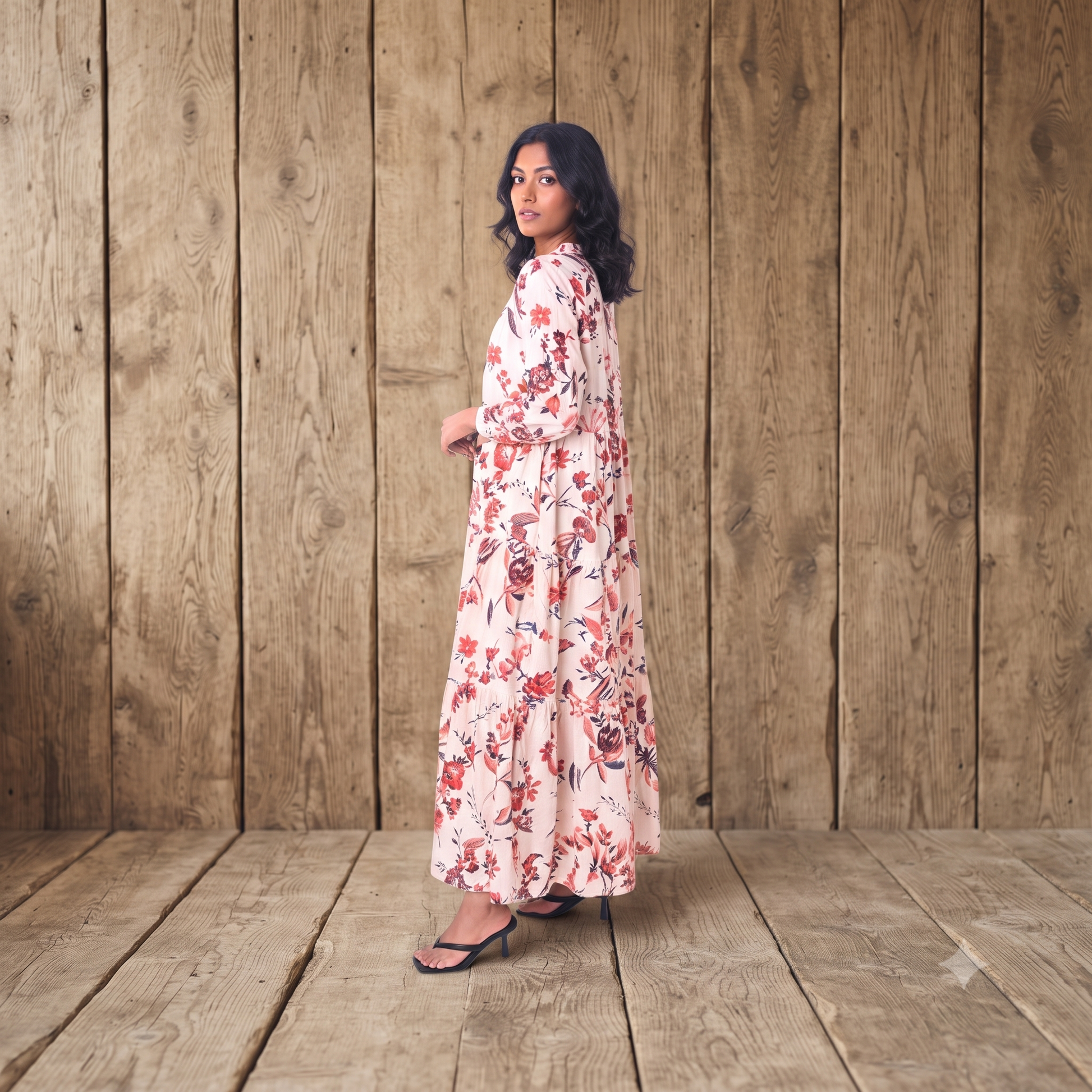 PRE-ORDER Long Printed Cotton Dress - 67962