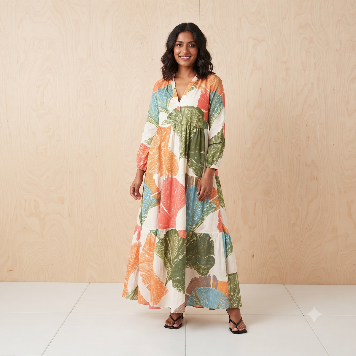PRE-ORDER Long Printed Cotton Dress - 67962
