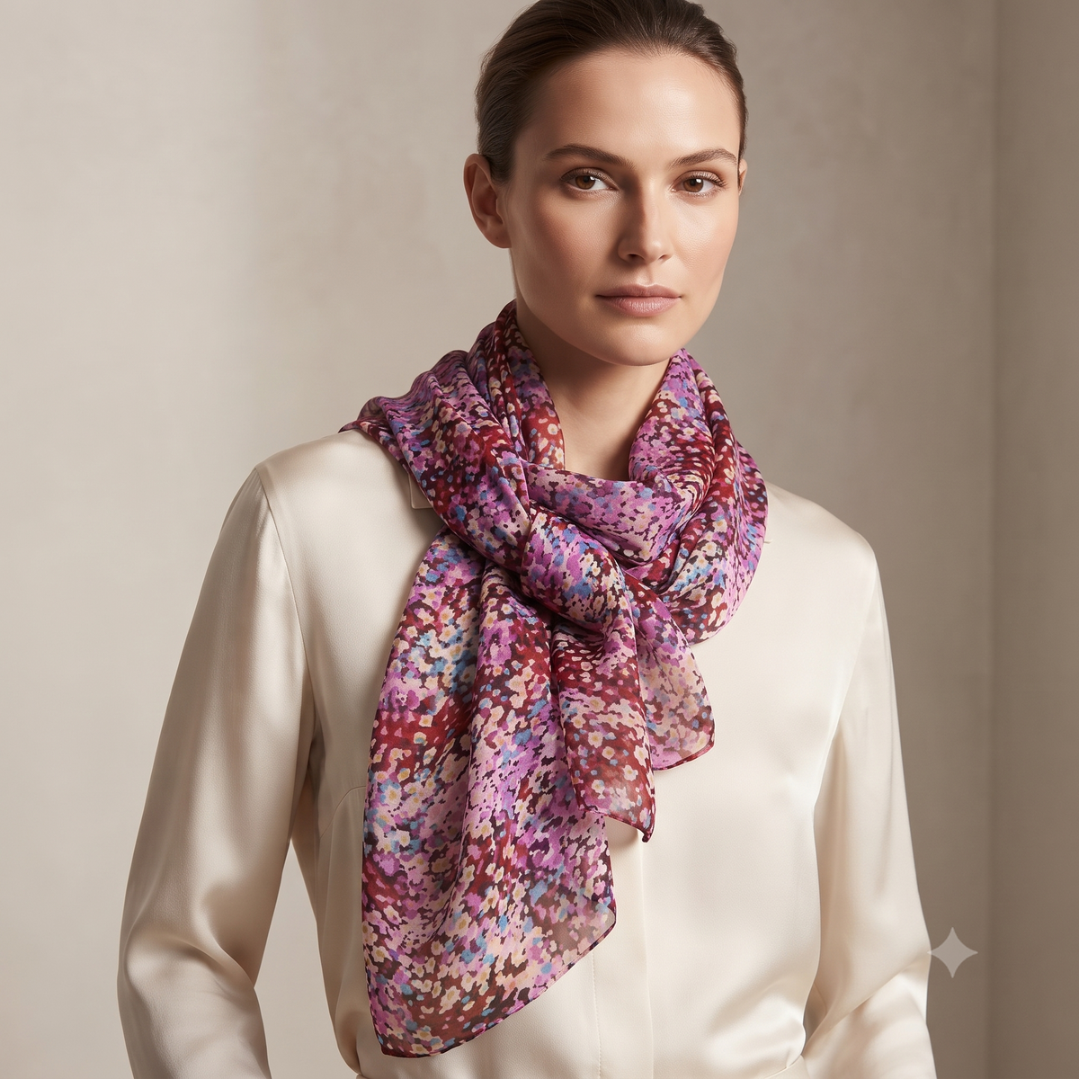 Flower Field Pure Silk Scarf PS 1094/L COL 1