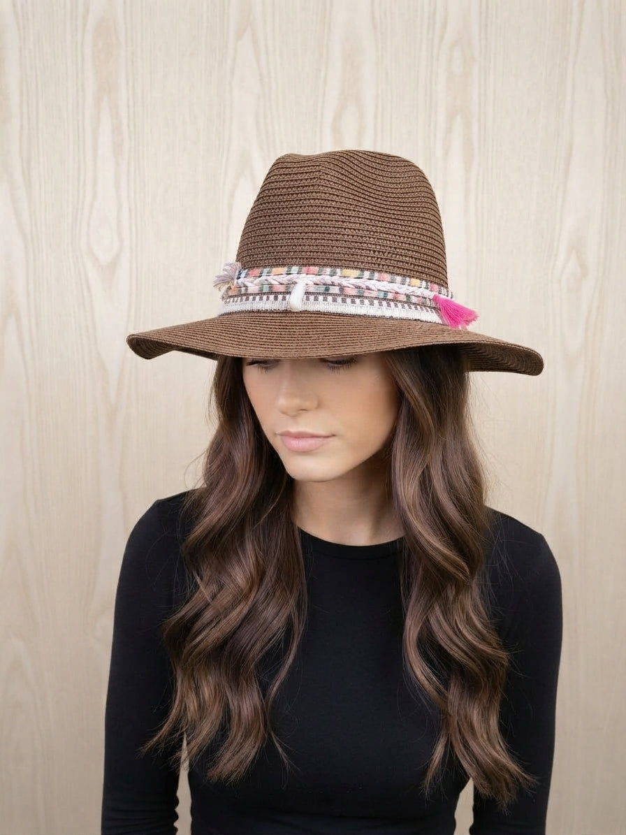 Ribboned Summer Hat - 7092