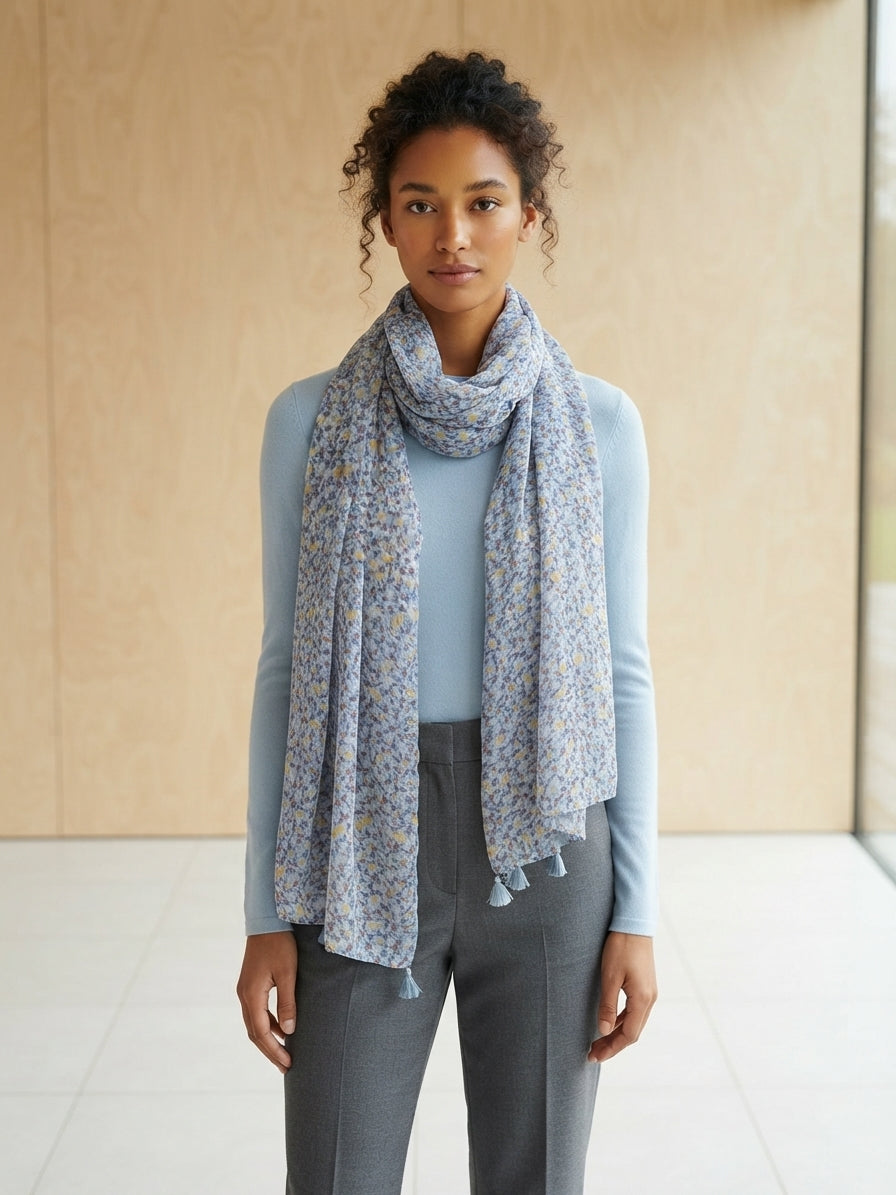 Soft Viscose Scarf - Blue 332322