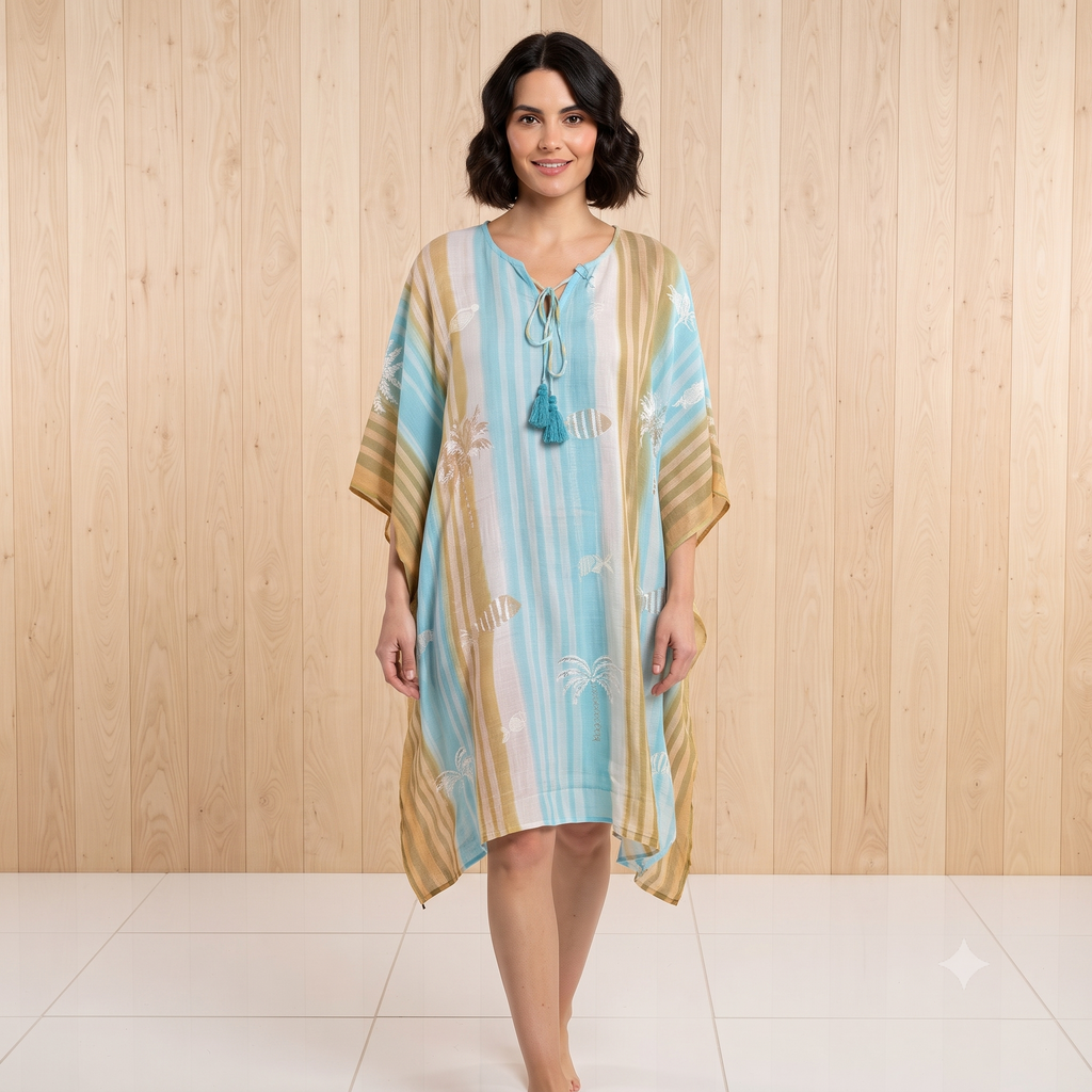 PRE-ORDER - Mid Length Cotton Poncho - 68079-0501