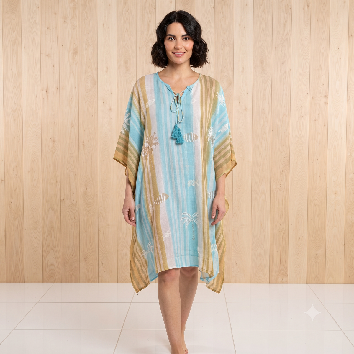 PRE-ORDER - Mid Length Cotton Poncho - 68079-0501