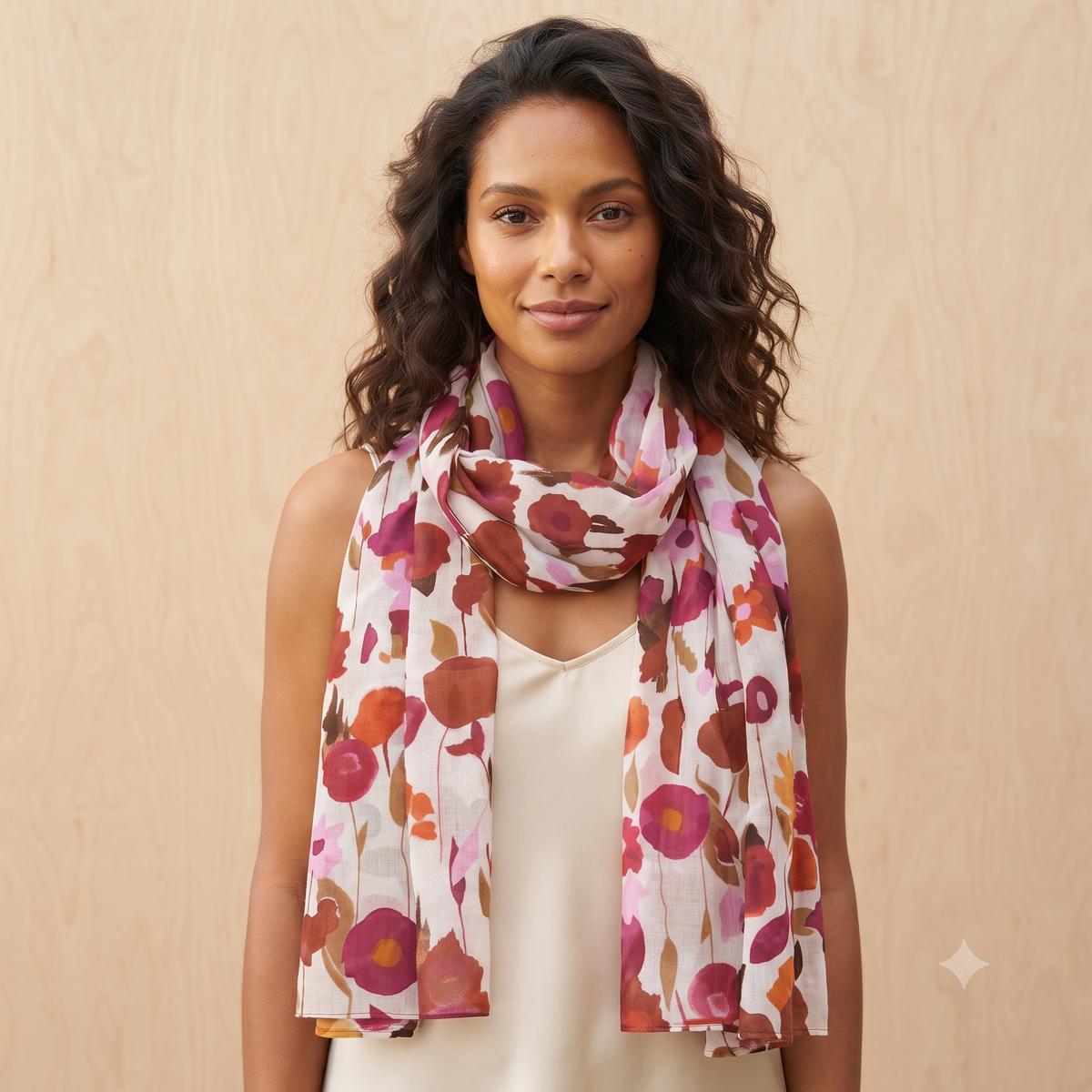 PRE-ORDER Raining Flowers Cotton Scarf 67133