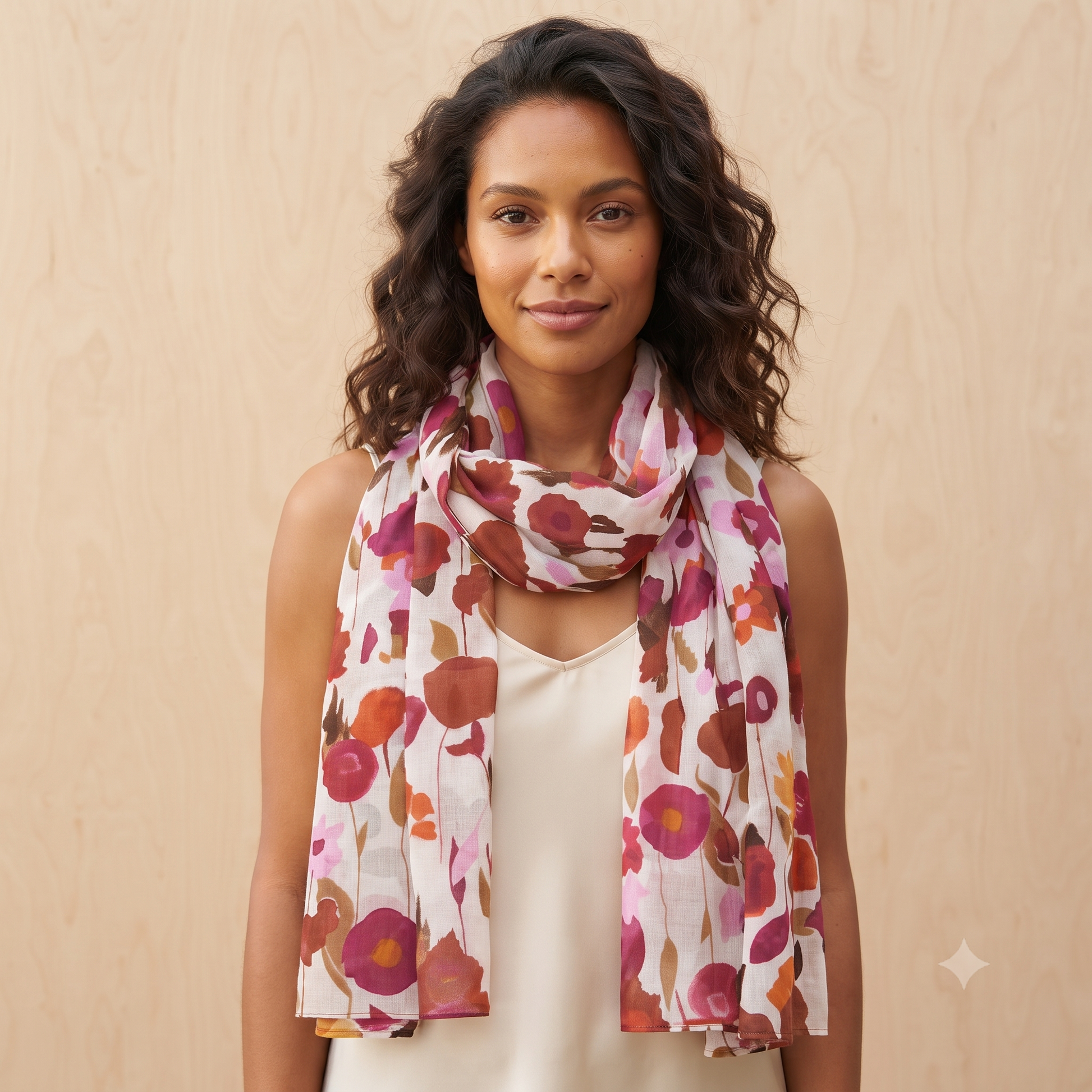 PRE-ORDER Raining Flowers Cotton Scarf 67133