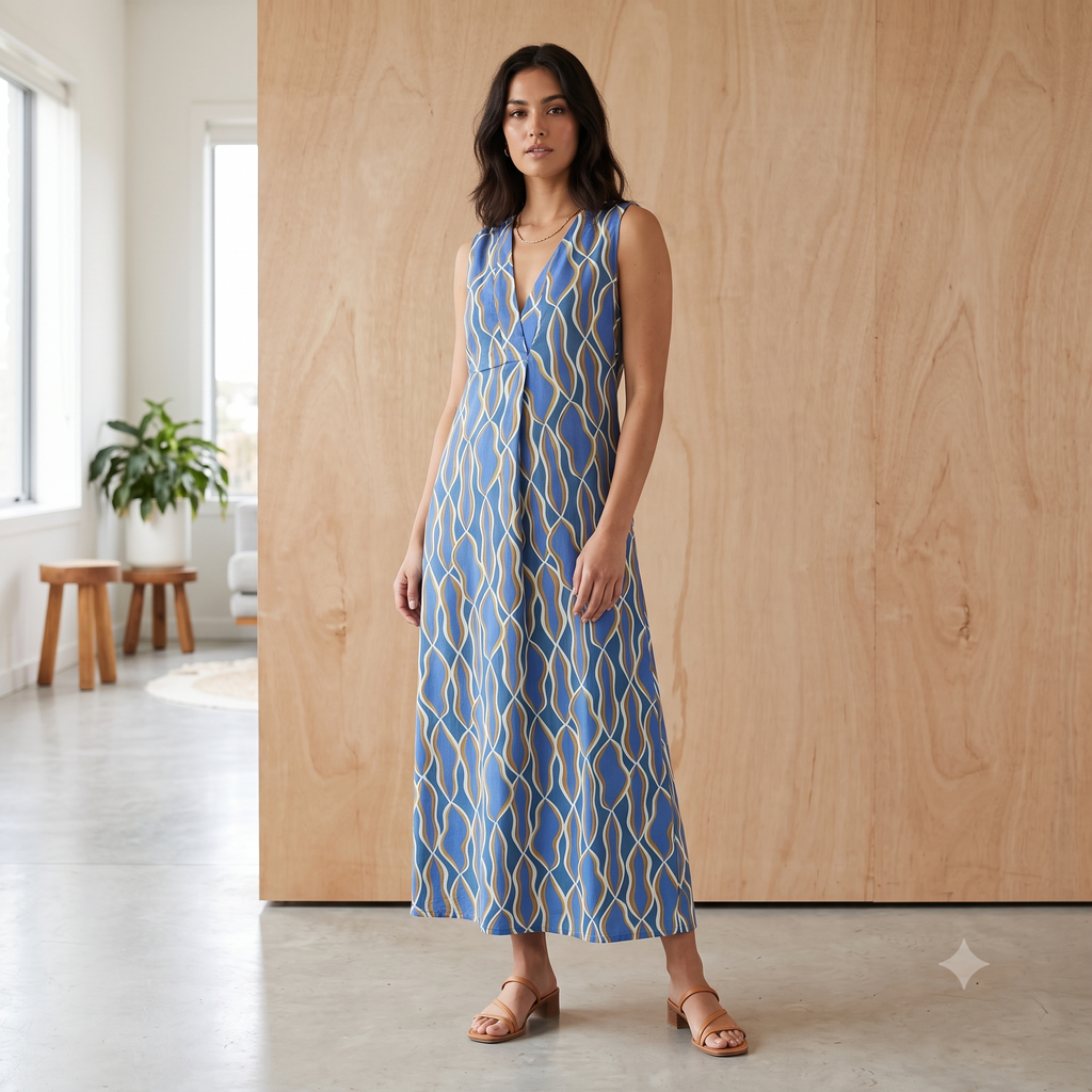 Printed Viscose Kimono Dress 65858