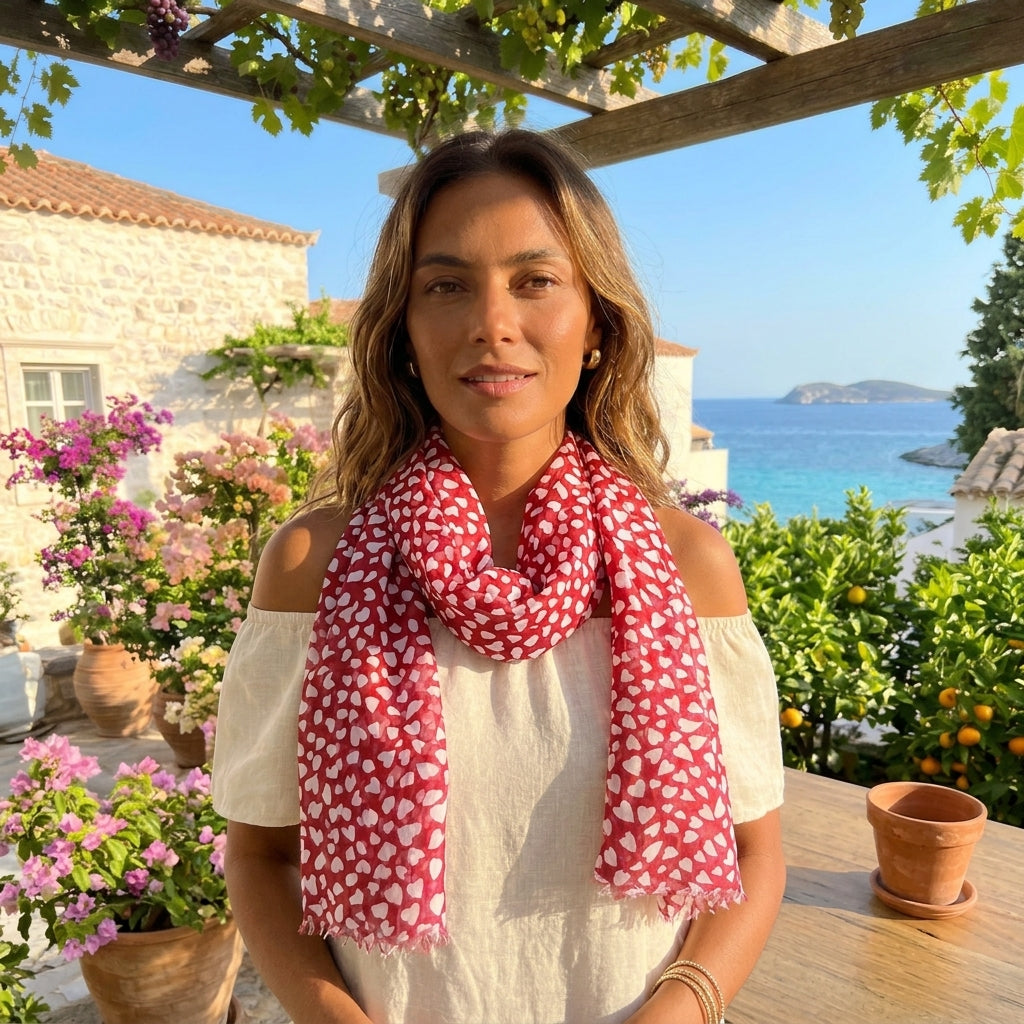 Cotton Heart Scarf PG-29993