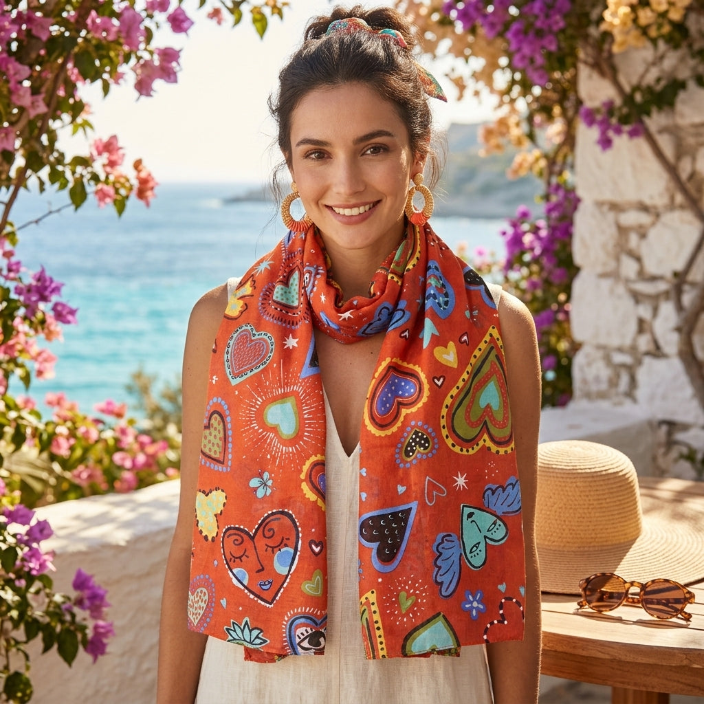Happy Hearts Cotton Scarf 67371