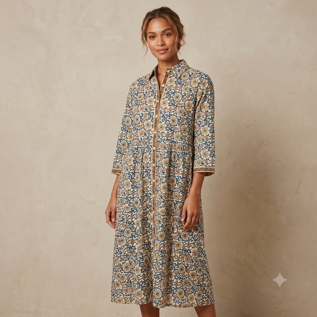 Indian Print Cotton Dress 65594