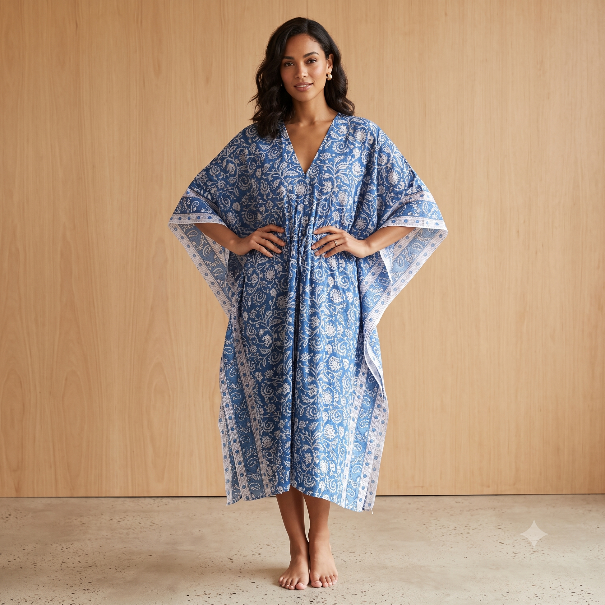 Hand Block Print Long Cotton Kimono 67210