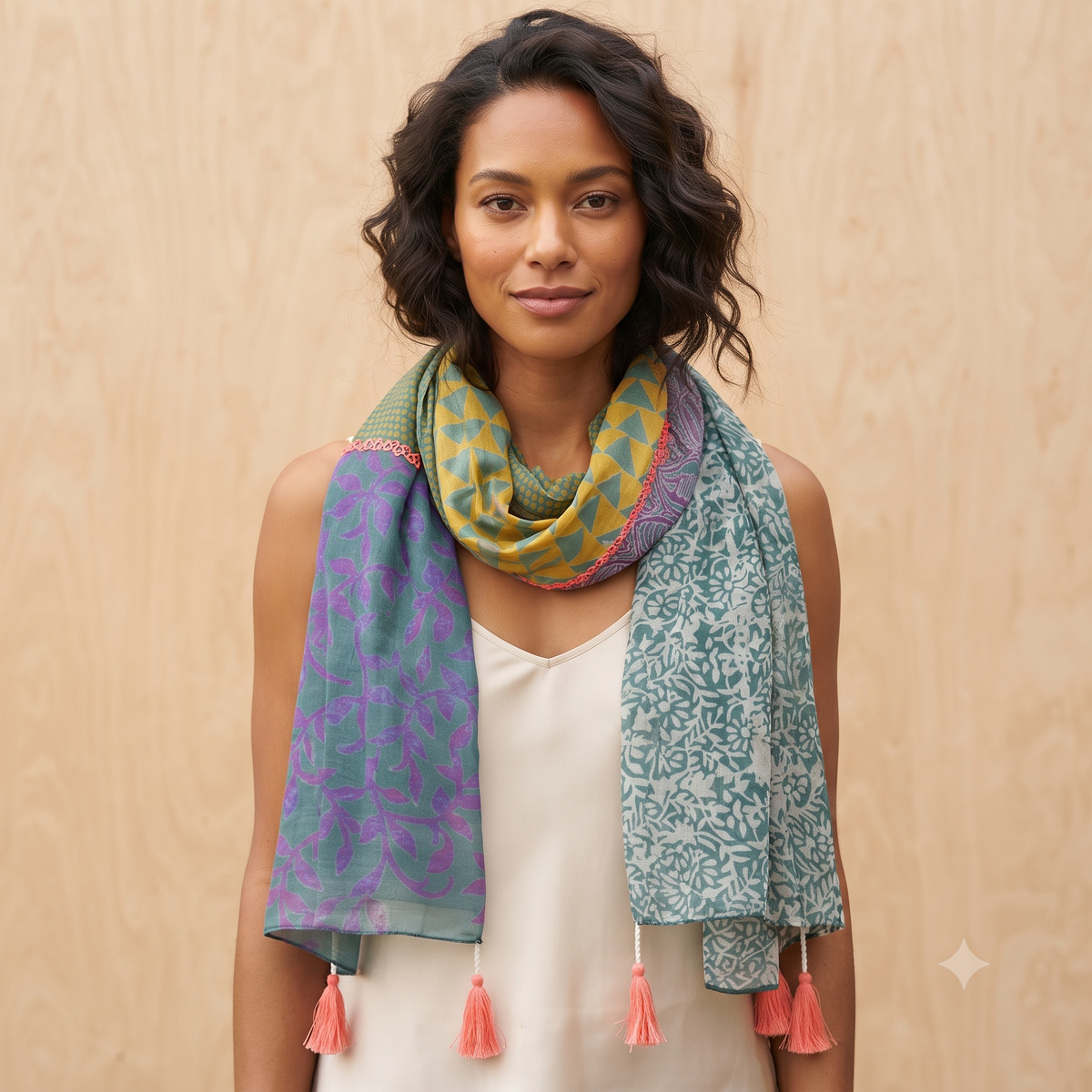 PRE-ORDER Block Print Cotton Scarf 66091