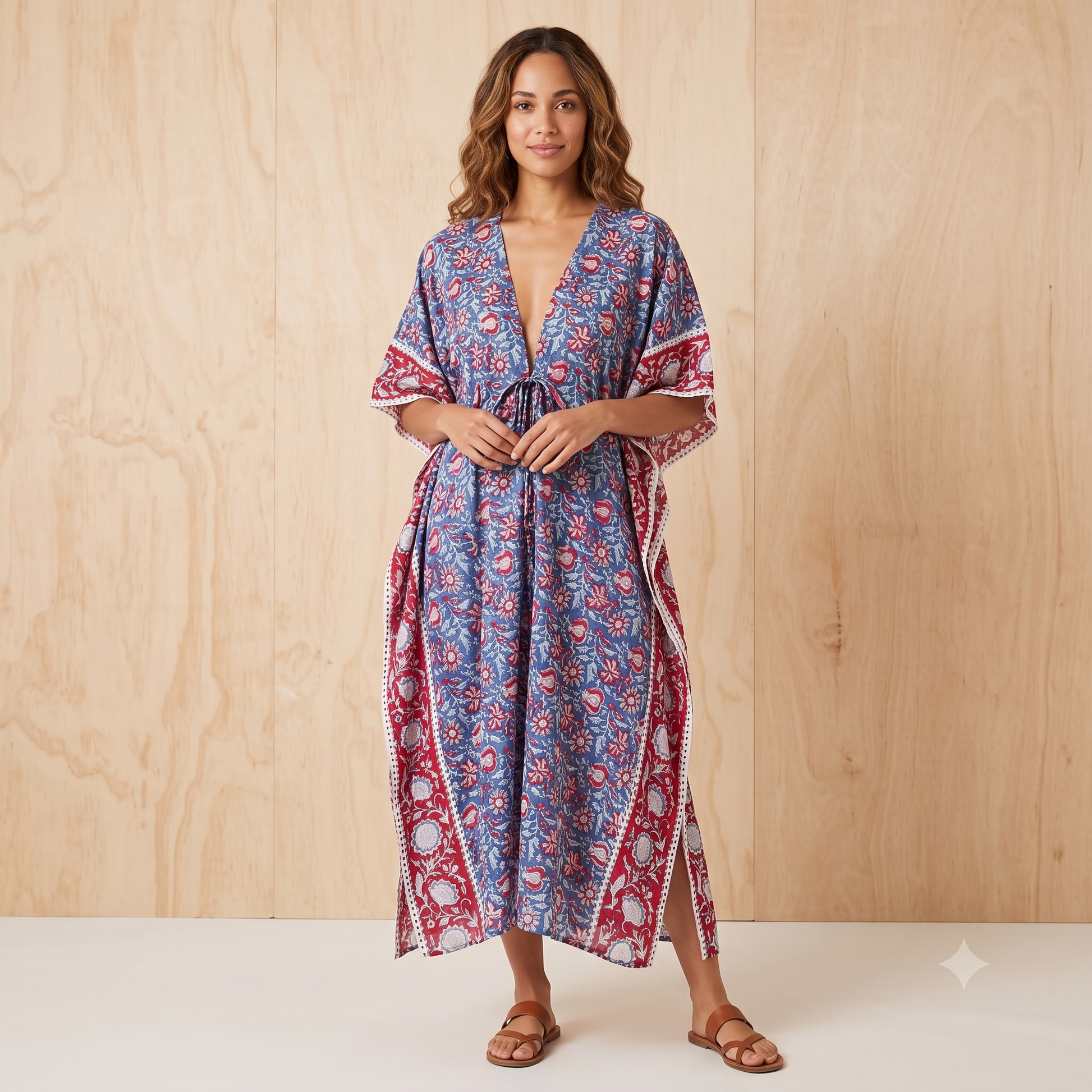 Hand Block Print Long Cotton Kimono 67210