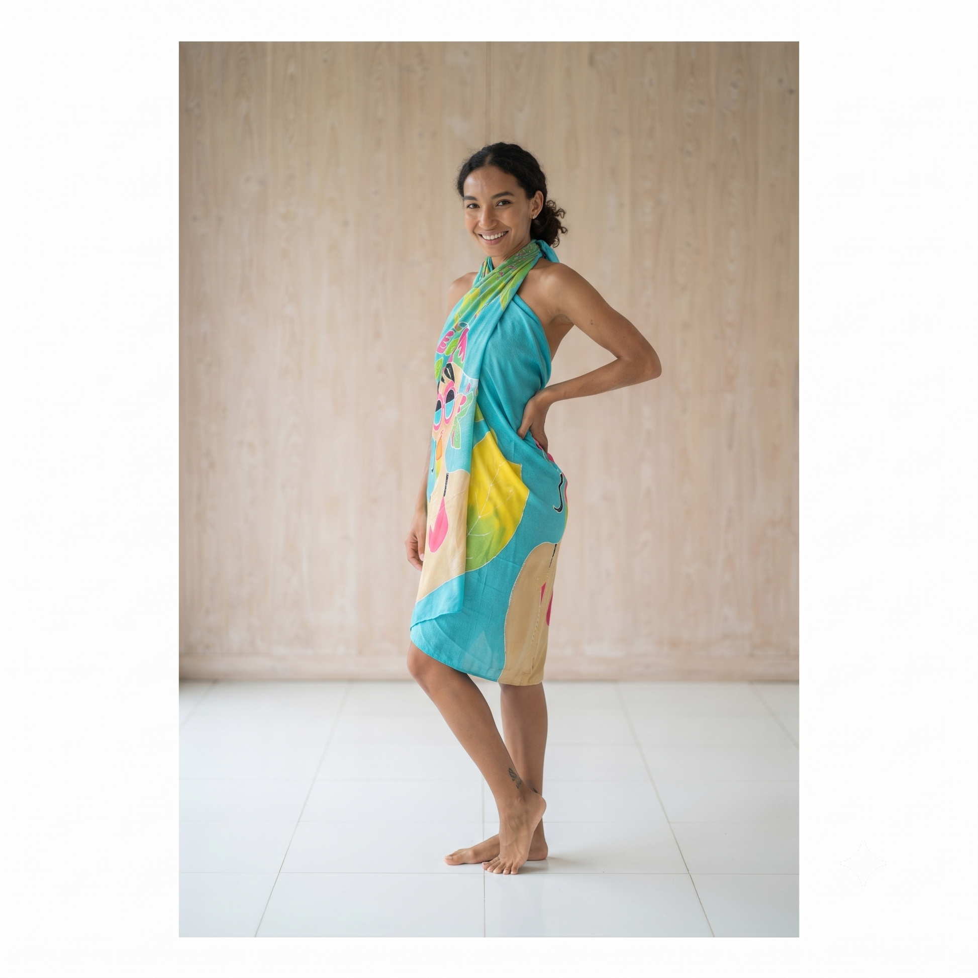 PRE-ORDER - Hand Painted Viscose Sarong 66309