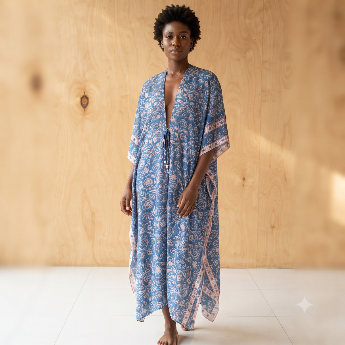 PRE-ORDER - Hand Block Print Long Kimono - 67210-0504