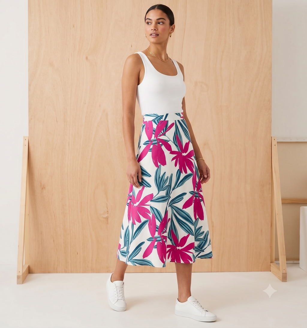 Elastic and Light Summer Skirt Viscose 66996