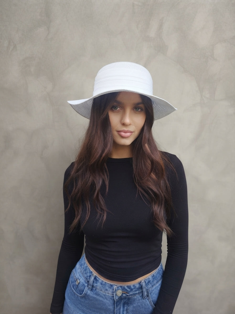 Ribboned Summer Hat - 7243