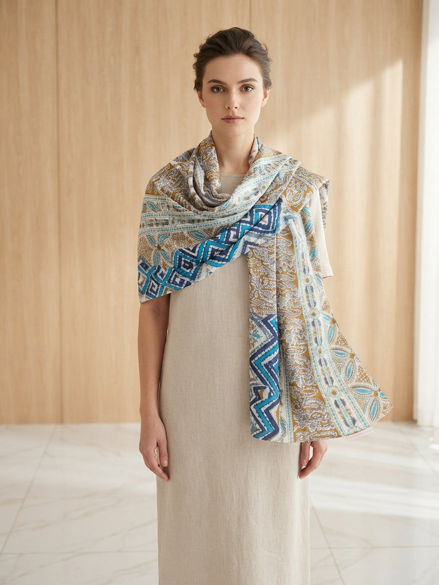 Beautiful Ethnic Pattern Cotton Scarf ZS-1037