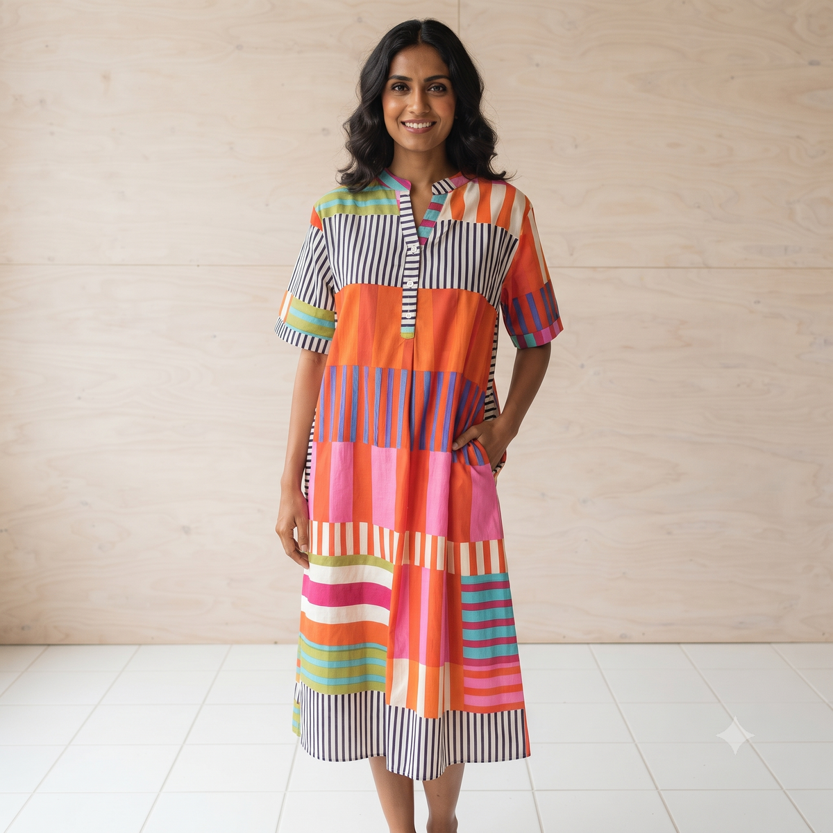 PRE-ORDER Medium Length 3 Buttons Large Dress - 67919-1355