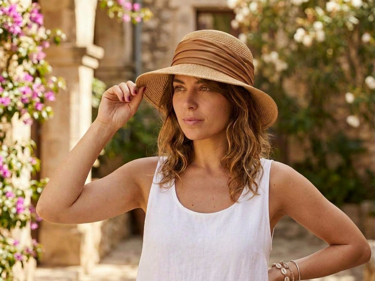 Ribboned Summer Hat - 7243