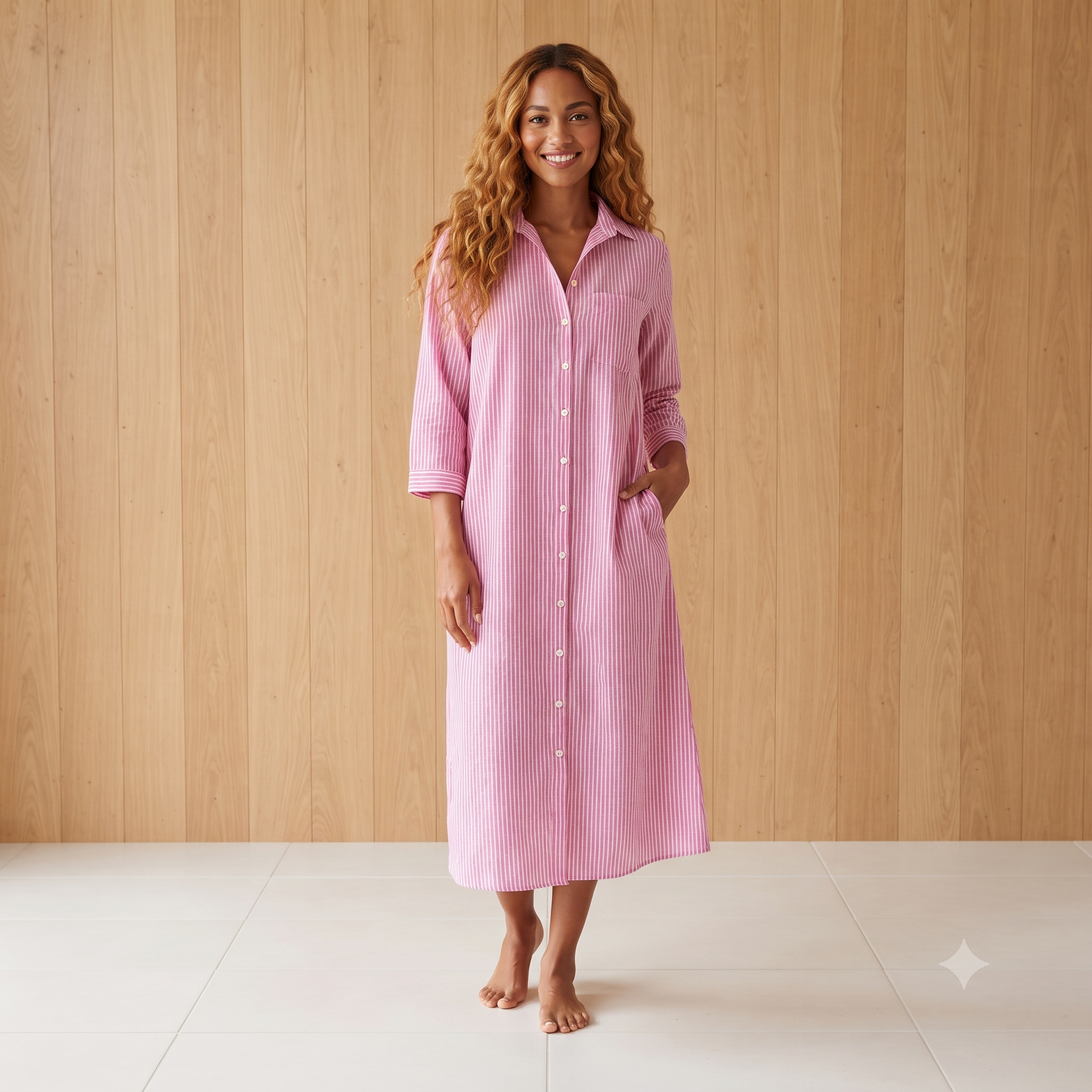 PRE-ORDER Mid Length Cotton Shirt Dress - 67918