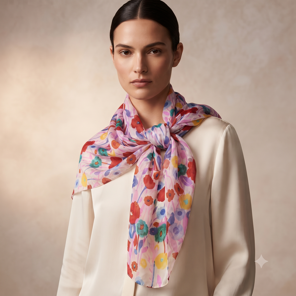 Poppy Field Pure Silk Scarf PS 1169/L COL 1