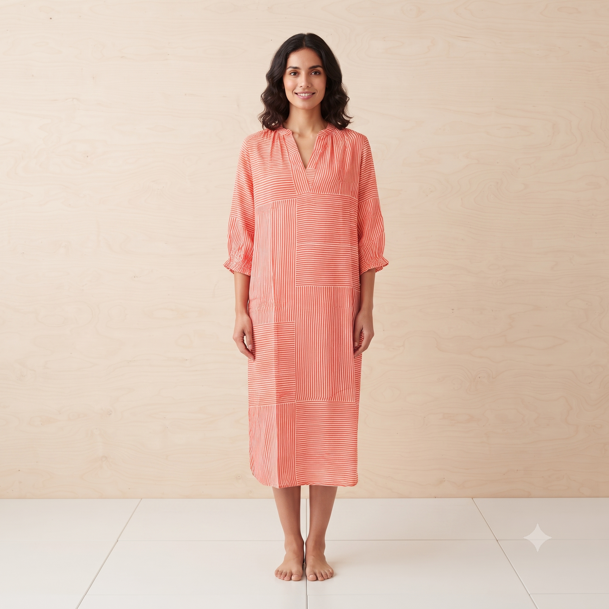 PRE-ORDER Tunisian Collar Viscose Dress - 67795-0608