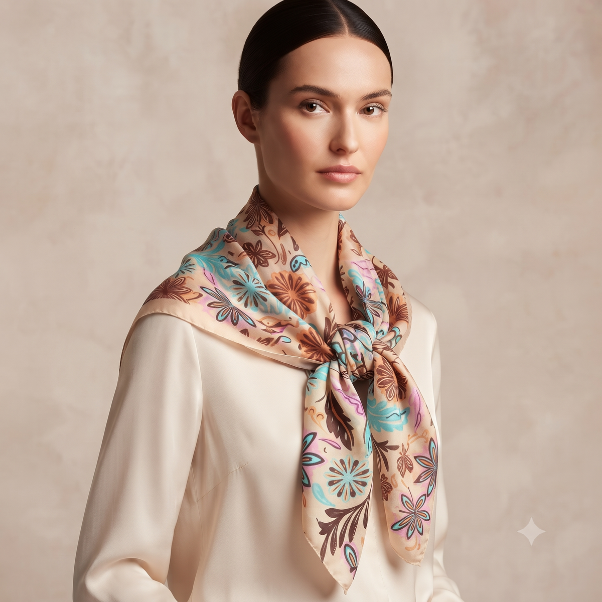 Graphic Floral Pure Silk Scarf PS 1165/L COL 2