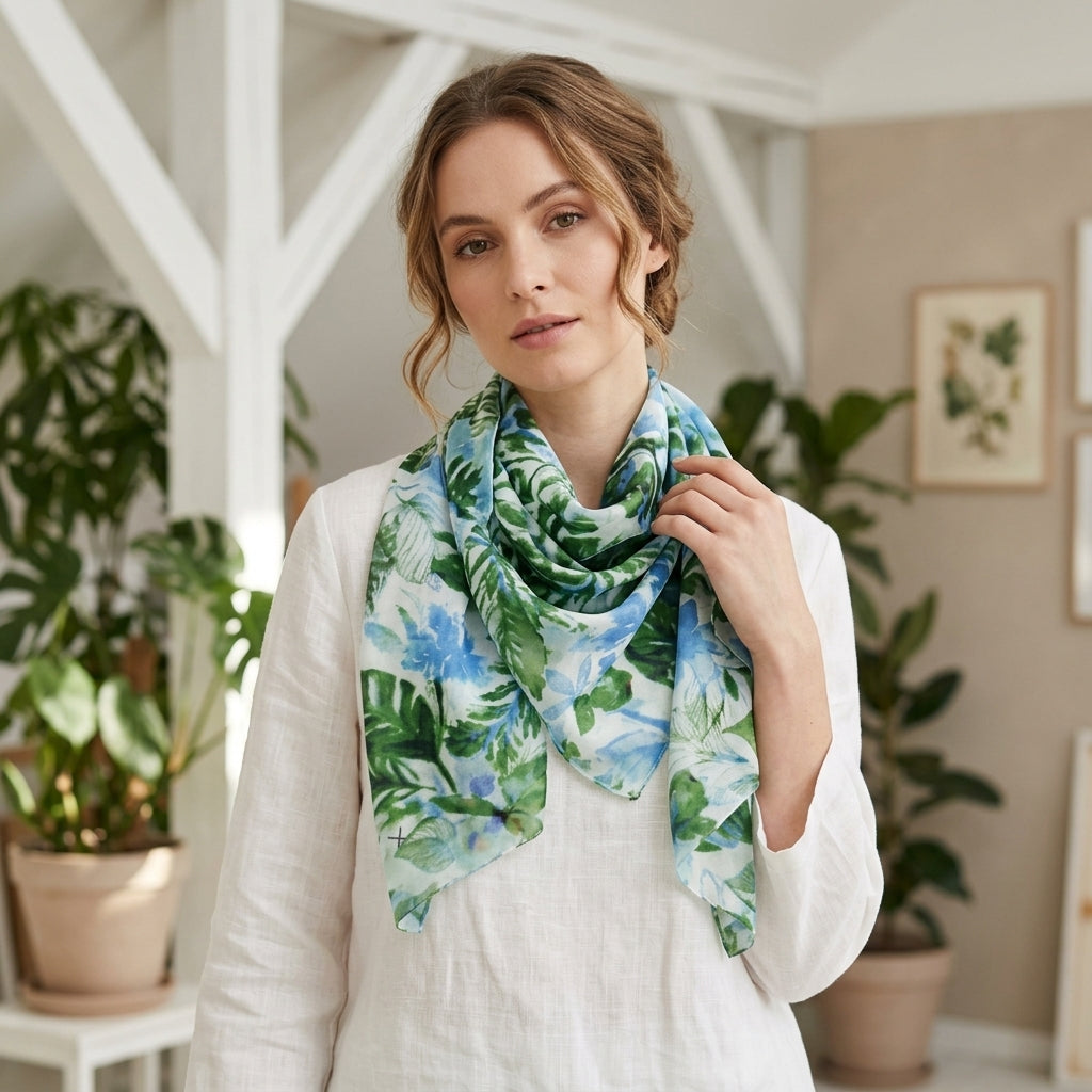 Pure Silk Scarf TS-1141/L GREEN