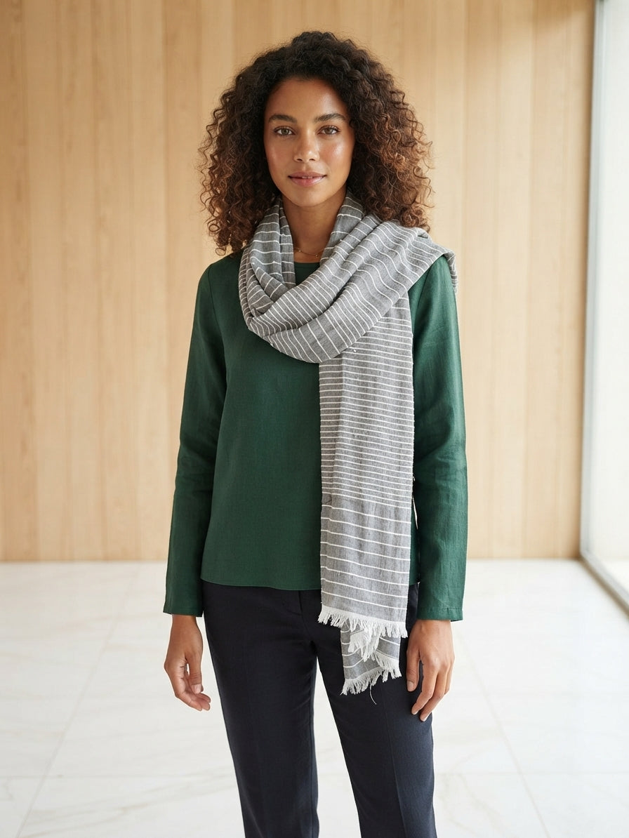 Glitter Effect, Cotton Yarn Dyed Scarf 15003