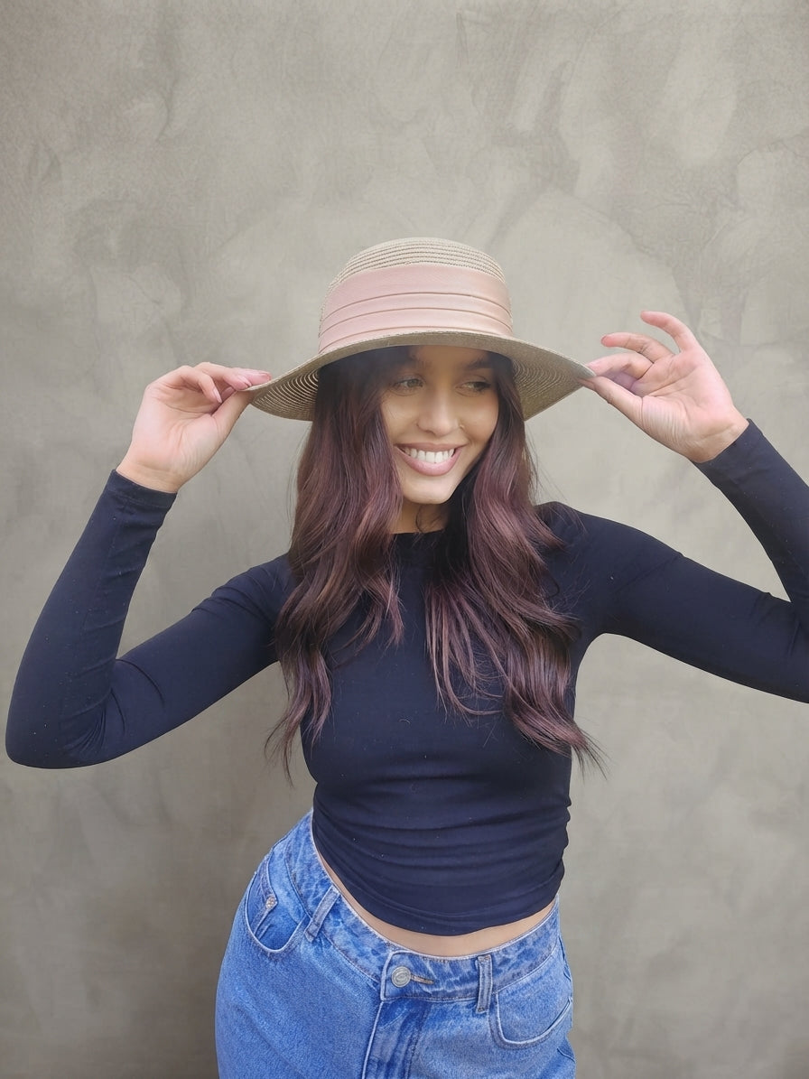 Ribboned Summer Hat - 7243